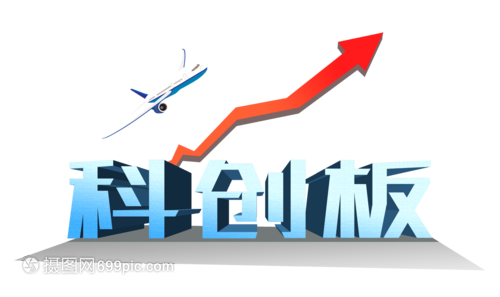 大氣科創板藍色立體字設計